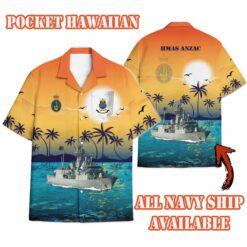 HMAS Anzac (FFH-150)_Sunset Hawaiian Shirt