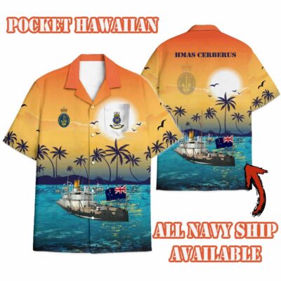 hmas cerberussunset hawaiian shirt 88ogn