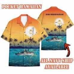 HMS Birmingham (D86)_Sunset Hawaiian Shirt