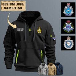Custom Australian Police_Quarter Zip Hoodie