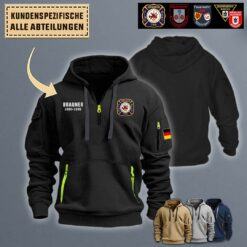 Custom German FireFighter_Quarter Zip Hoodie