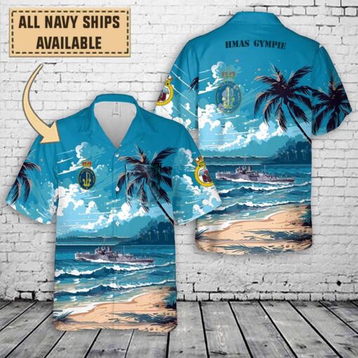 hmasgympieart print pocket hawaiian shirt tgg2m