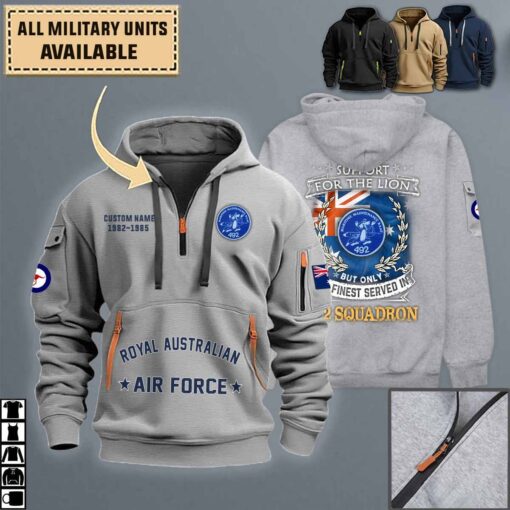 492 sqn 492 squadron raaf ver2quarter zip hoodie 44c9v
