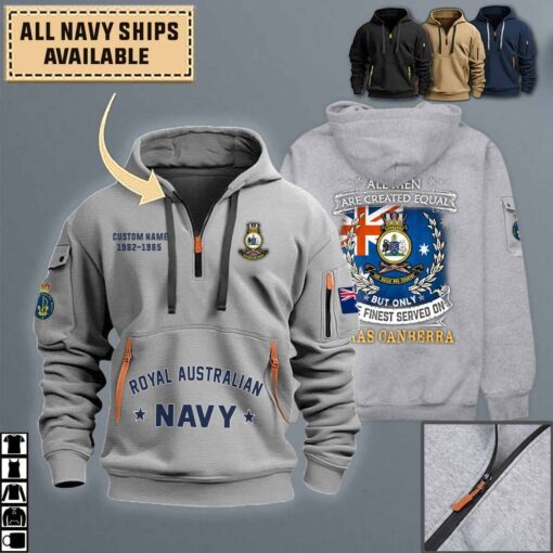hmas canberraquarter zip hoodie tdk1e
