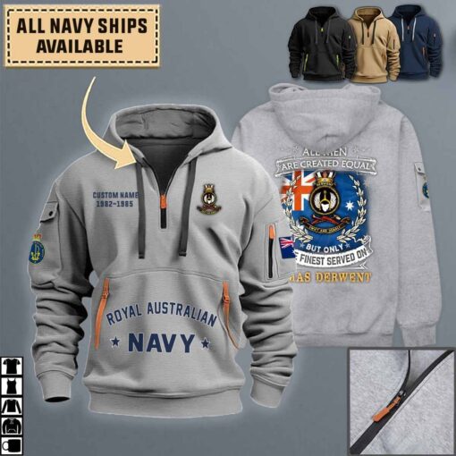hmas derwentquarter zip hoodie qr064