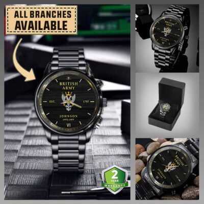 2 mercian the 2nd battalion mercian regimentuk branches black wrist watch 6zuct