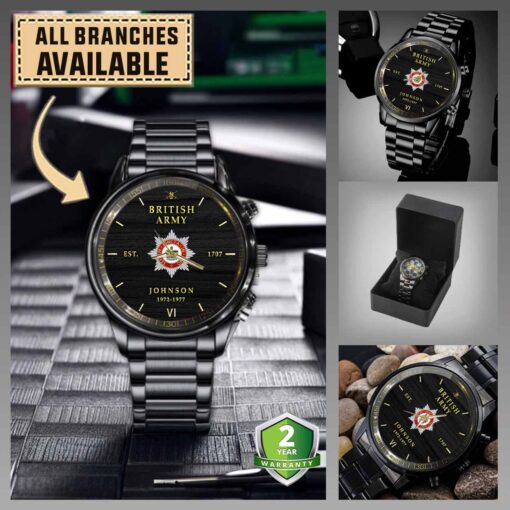 junior guardsmans companyuk branches black wrist watch j93kt