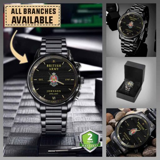pwrr the princess of waless royal regiment queens and royal hampshiresuk branches black wrist watch iyoap