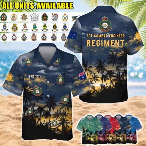 custom aus military unitstropical hawaiian shirt 7t8te
