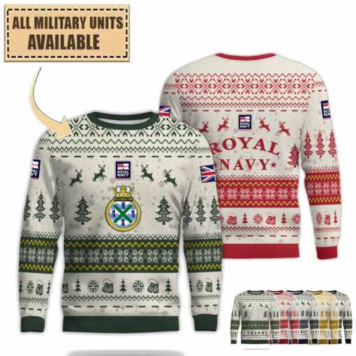 hms plymouth f126premium ugly sweater o3co1