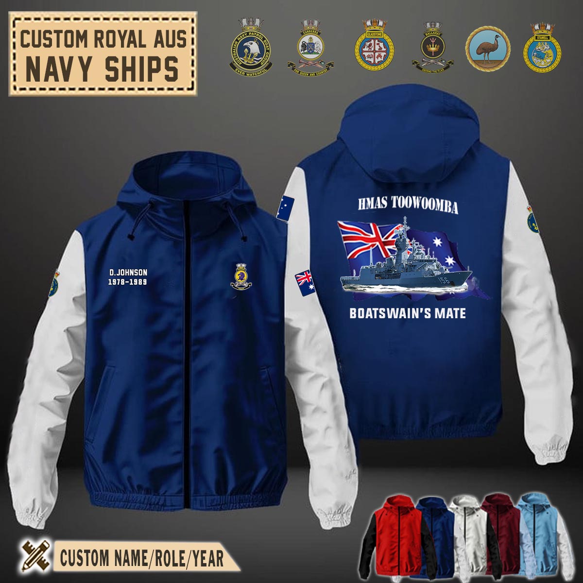 HMAS Toowoomba (FFH 156)_Flag Windbreaker Jackets