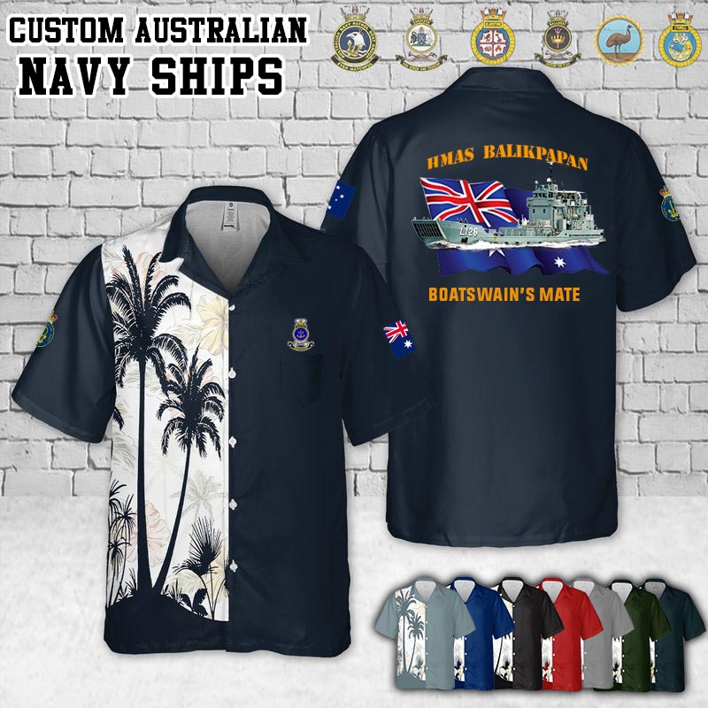 HMAS Balikpapan_Flag Pocket Hawaiian Shirt