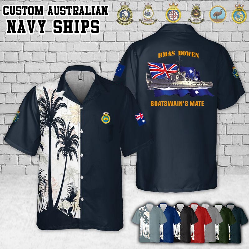 HMAS Bowen_Flag Pocket Hawaiian Shirt