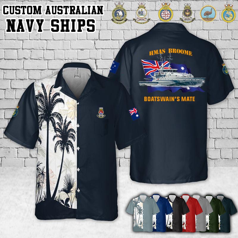 HMAS Broome_Flag Pocket Hawaiian Shirt