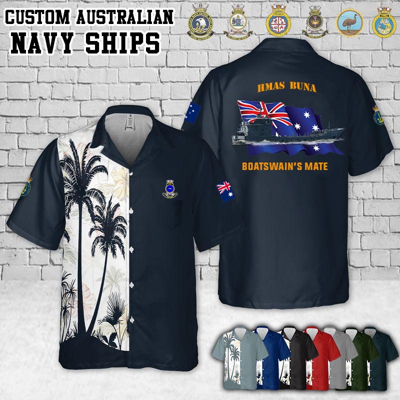 HMAS Buna_Flag Pocket Hawaiian Shirt