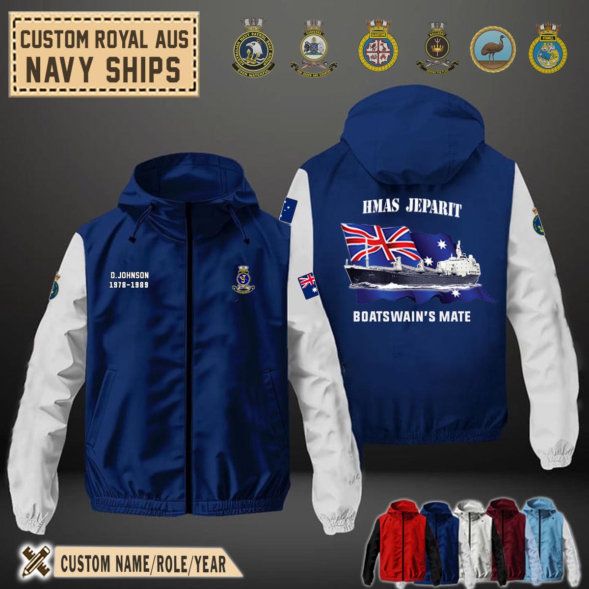 HMAS Jeparit_Flag Windbreaker Jackets