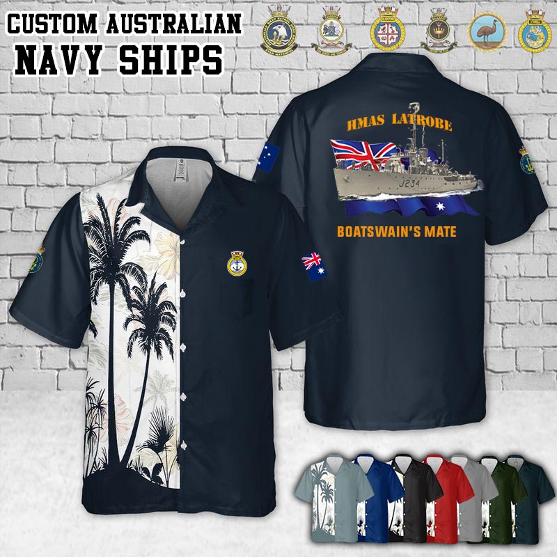 HMAS Latrobe_Flag Pocket Hawaiian Shirt