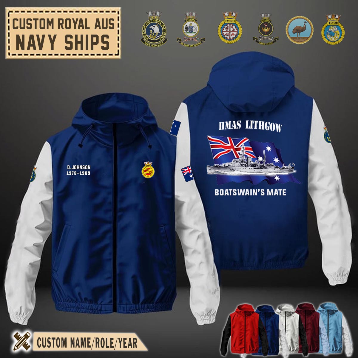 HMAS Lithgow_Flag Windbreaker Jackets