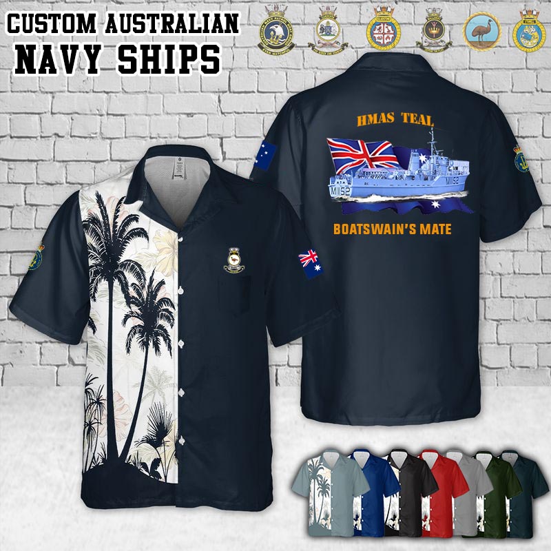 HMAS Teal_Flag Pocket Hawaiian Shirt