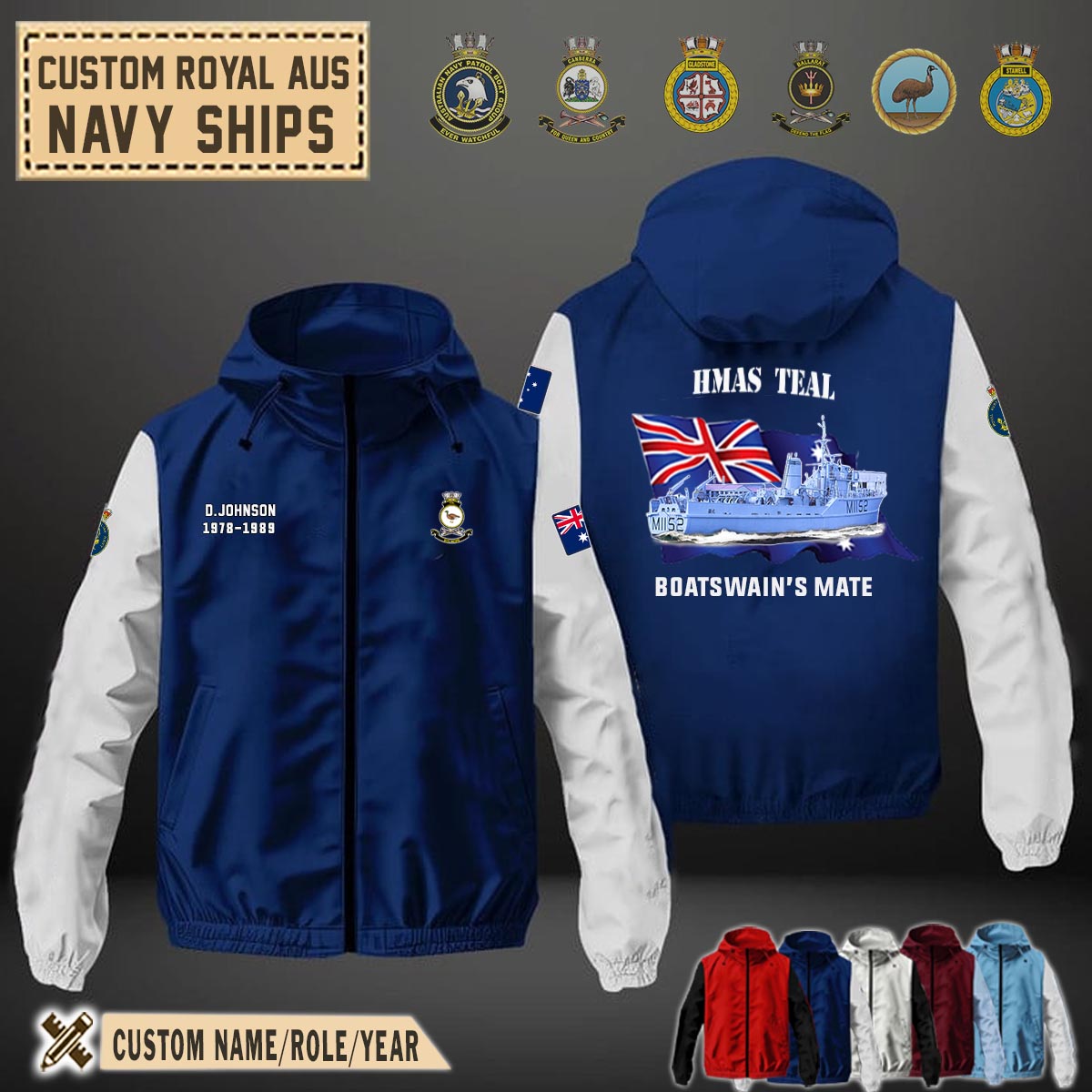 HMAS Teal_Flag Windbreaker Jackets