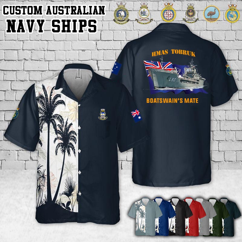 HMAS Tobruk_Flag Pocket Hawaiian Shirt