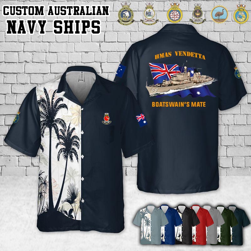 HMAS Vendetta_Flag Pocket Hawaiian Shirt