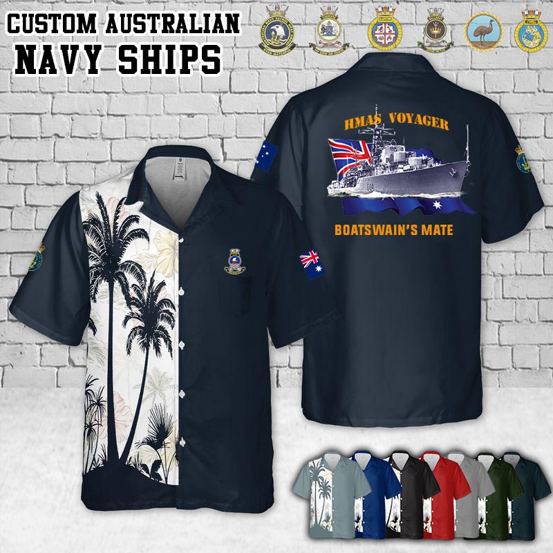 HMAS Voyager_Flag Pocket Hawaiian Shirt