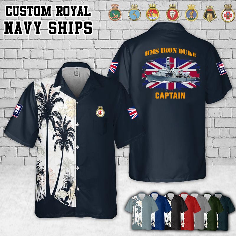 HMS Iron Duke (F234)_Flag Pocket Hawaiian Shirt