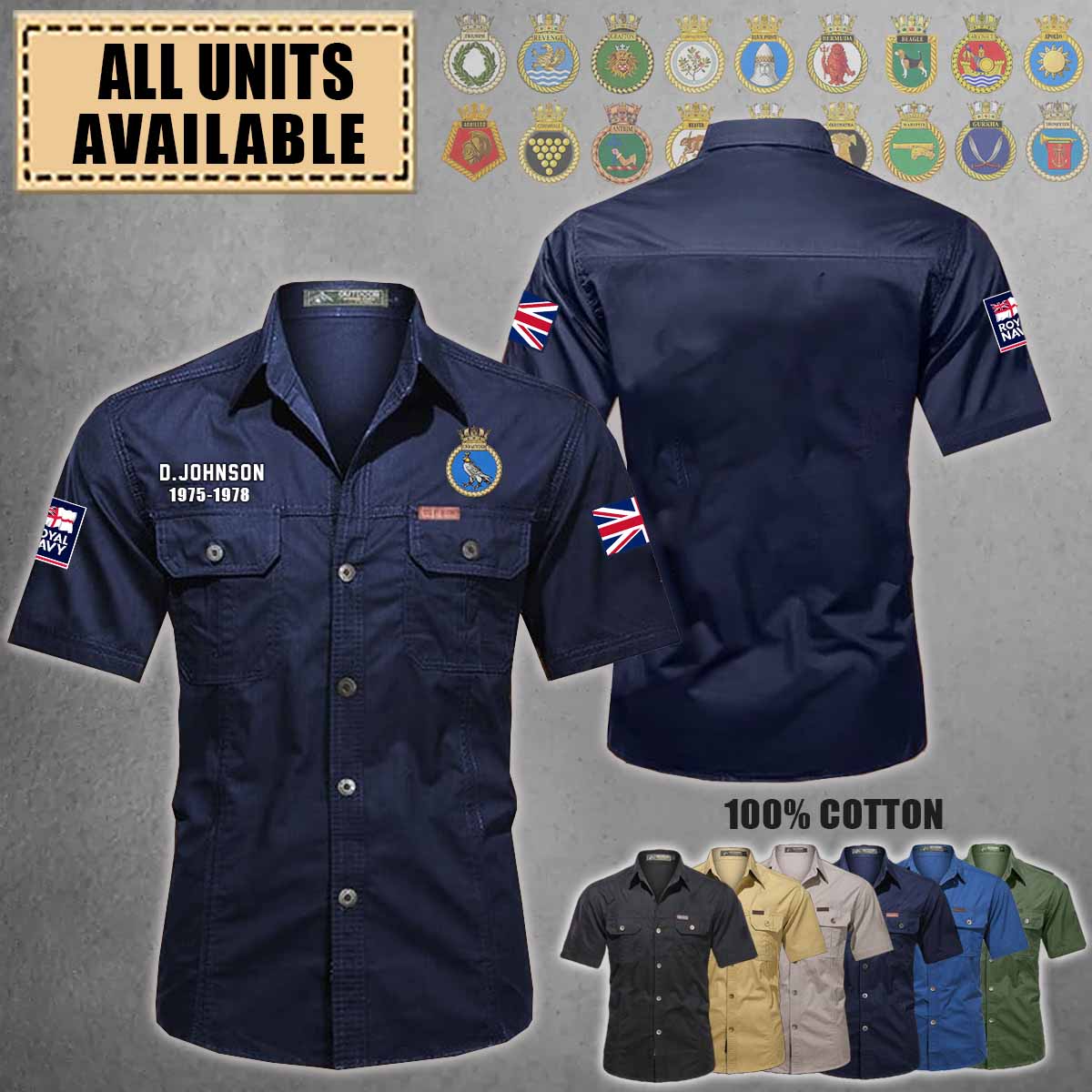 HMS Undaunted (F53)_Cotton Cargo Shirts