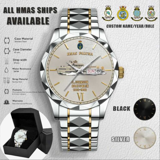 Custom HMAS Ships Stainless Steel Watch 4 Jpg