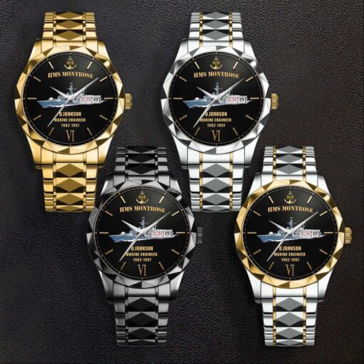 Custom HMS Ships Stainless Steel Watch 3
