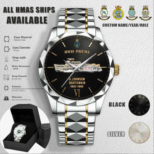 Custom HMaS Ships Stainless Steel Watch