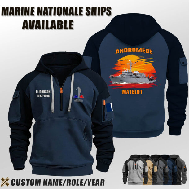 1 Custom FR Naval Ship Half Zip Hoodie 5