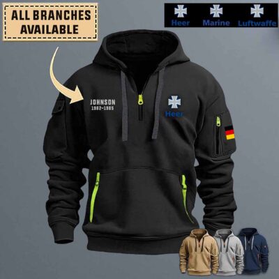 1 Custom German Army  Hoodie AOP Zipper