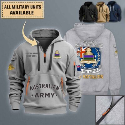 2 2 Aib 2 2nd Australian Infantry Battalion Aifquarter Zip Hoodie Qj39u