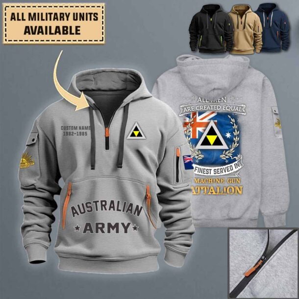 2 3 Machine Gun Battalionquarter Zip Hoodie 46pyc