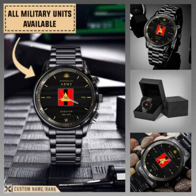 6th Machine Gun Battalionmilitary Black Wrist Watch Dwqk9