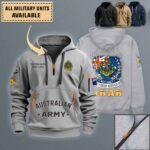 9 Rar 9th Battalion Royal Australian Regimentquarter Zip Hoodie B0z0t
