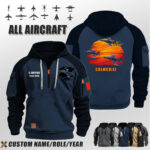 Custom Aircraft Sunset Halfzip Hoodie3 Jpg