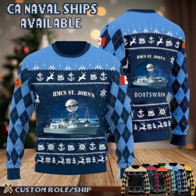 Custom CA Naval Ships Ugly Sweater 1
