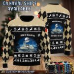 Custom CA Naval Ships Ugly Sweater 4