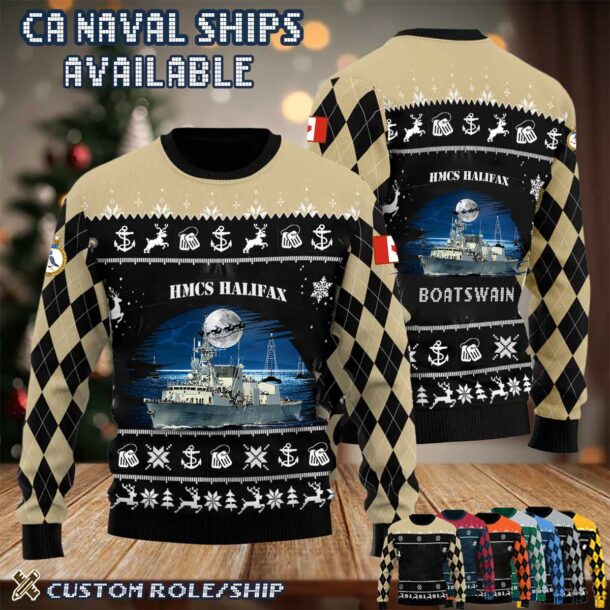 Custom CA Naval Ships Ugly Sweater 4