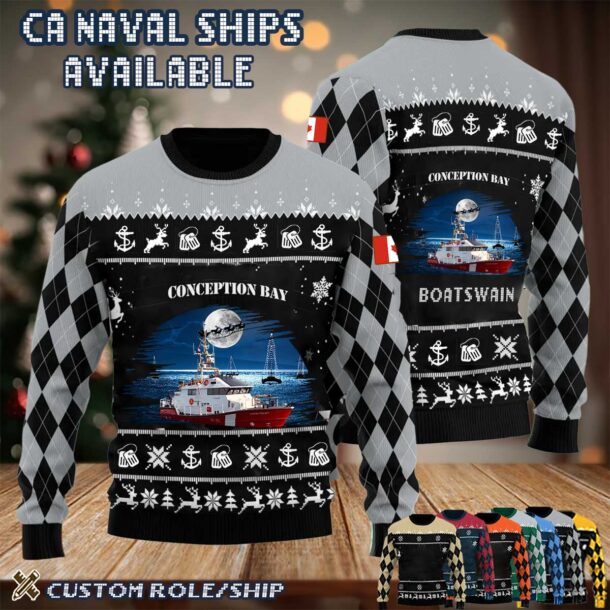 Custom CA Naval Ships Ugly Sweater 8