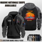 Custom FR Naval Ship Half Zip Hoodie 2