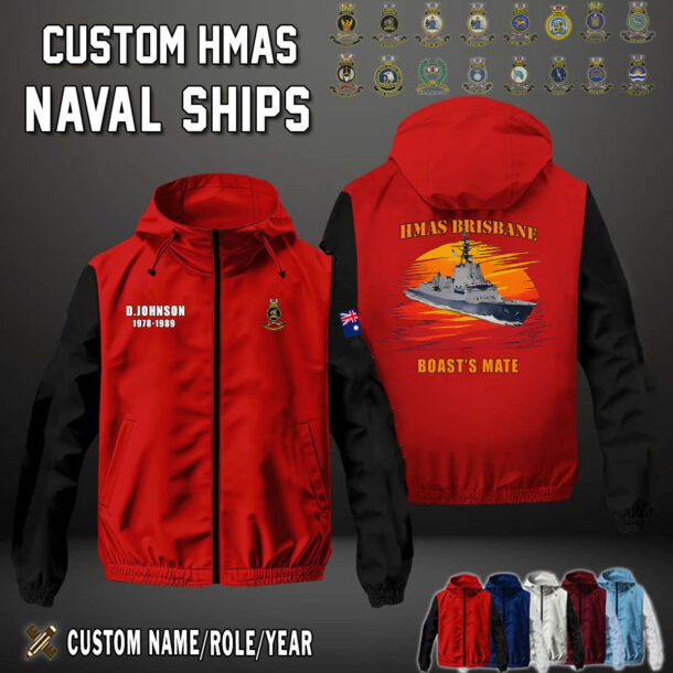 Custom HMAS Naval Ships Sunset Windbreaker Jackets 2