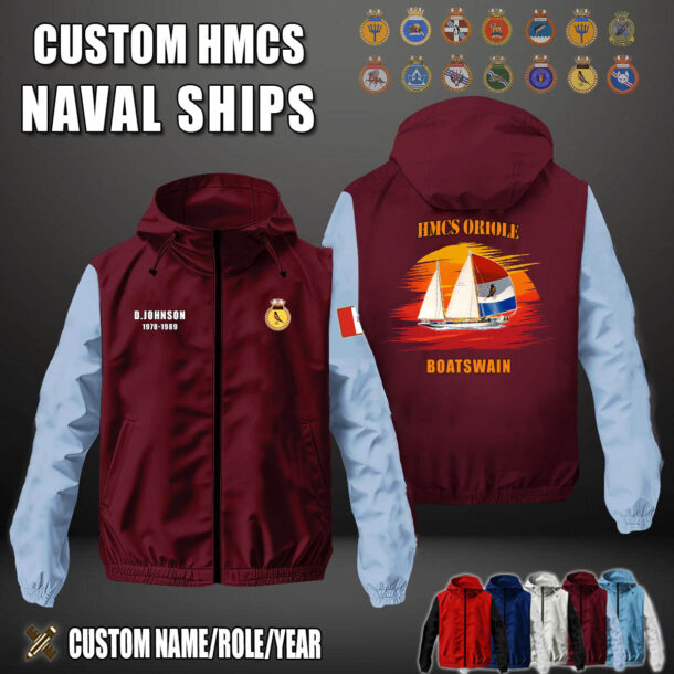 Custom HMCS Ship Windbreaker Jacket 2 1
