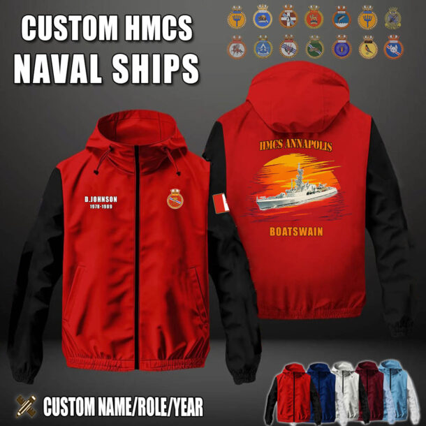 Custom HMCS Ship Windbreaker Jacket 3