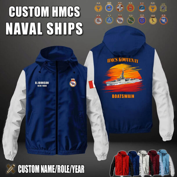 Custom HMCS Ship Windbreaker Jacket.1 1