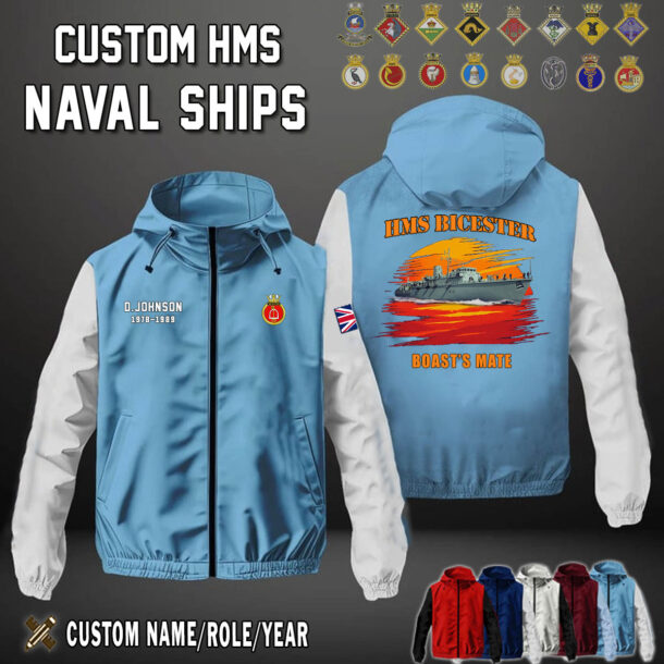 Custom US Naval Ships Flag Windbreaker Jackets 4
