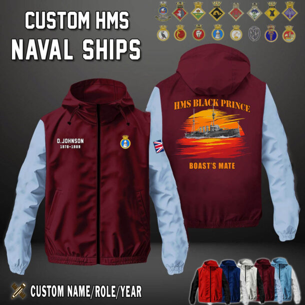 Custom US Naval Ships Flag Windbreaker Jackets5